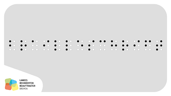 Das Wort Brailleschrift in Brailleschrift