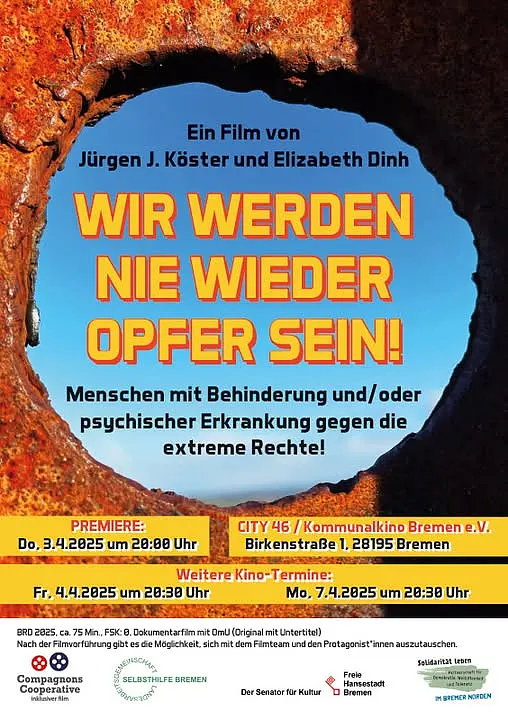 Filmplakat Wir werden nie wieder Opfer sein