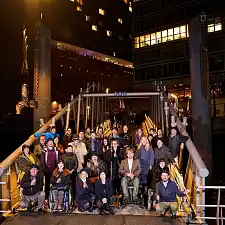 Gruppenbild der Behindertenbeauftragten am Schiffsanleger