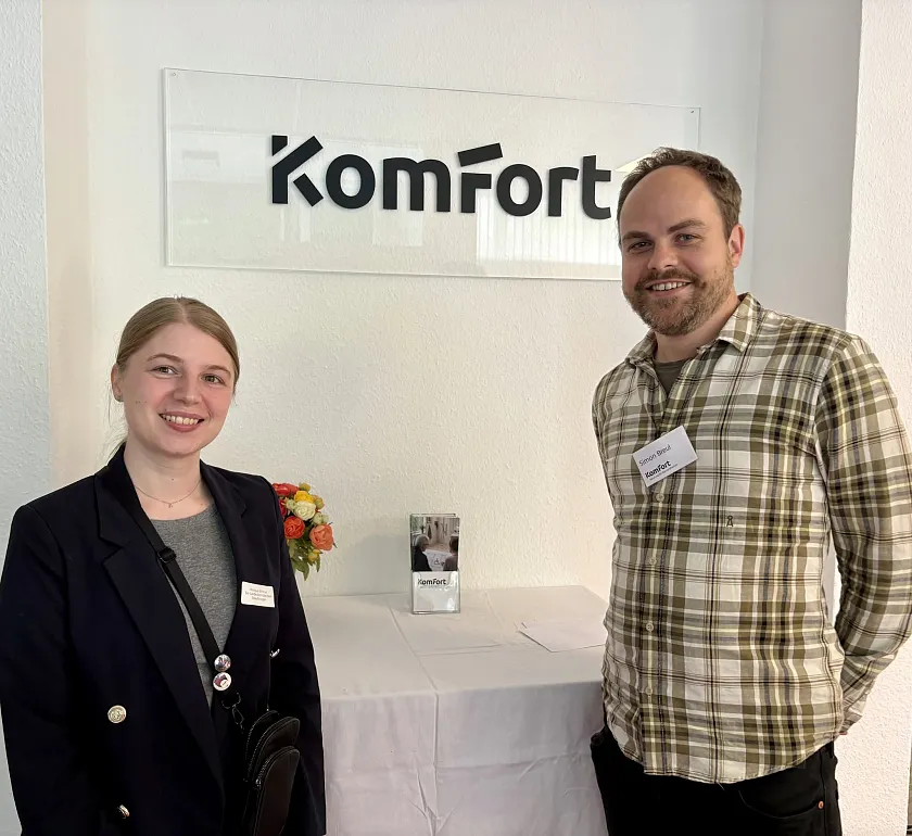 Monique Birkner und Simon Breul während des Fachtags