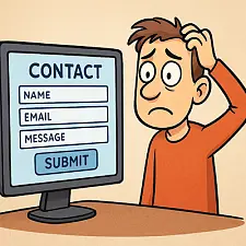 Eine Person scheitert daran, ein Formular auszufüllen