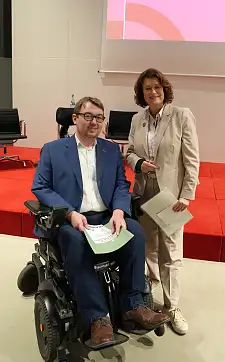 Antje Grotheer und Arne Frankenstein vor der Veranstaltung