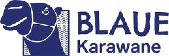 Logo der Blauen Karawane – Ein blaues Kamel