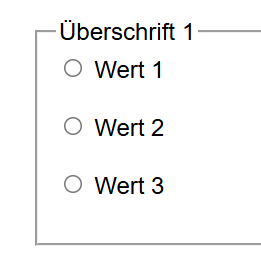 Beispiel einer Radiobuttongruppe