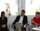 Besuch im NAHBEI - v.l.n.r.: Kristin Sanchez-Torres, Thomas Bretschneider sowie Ursula Wondracek