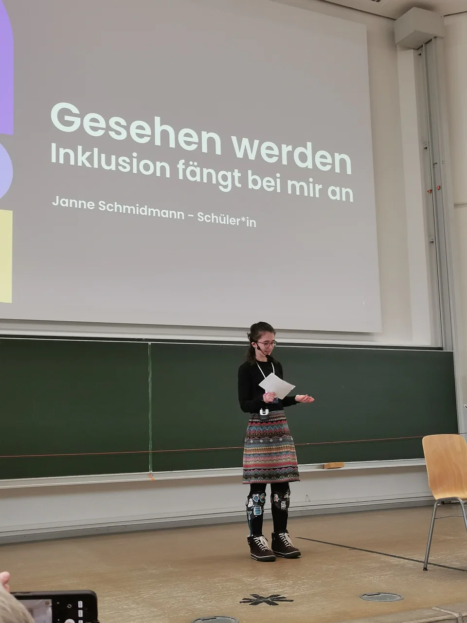 Janne Schmidmann w&auml;hrend ihres Vortrags 